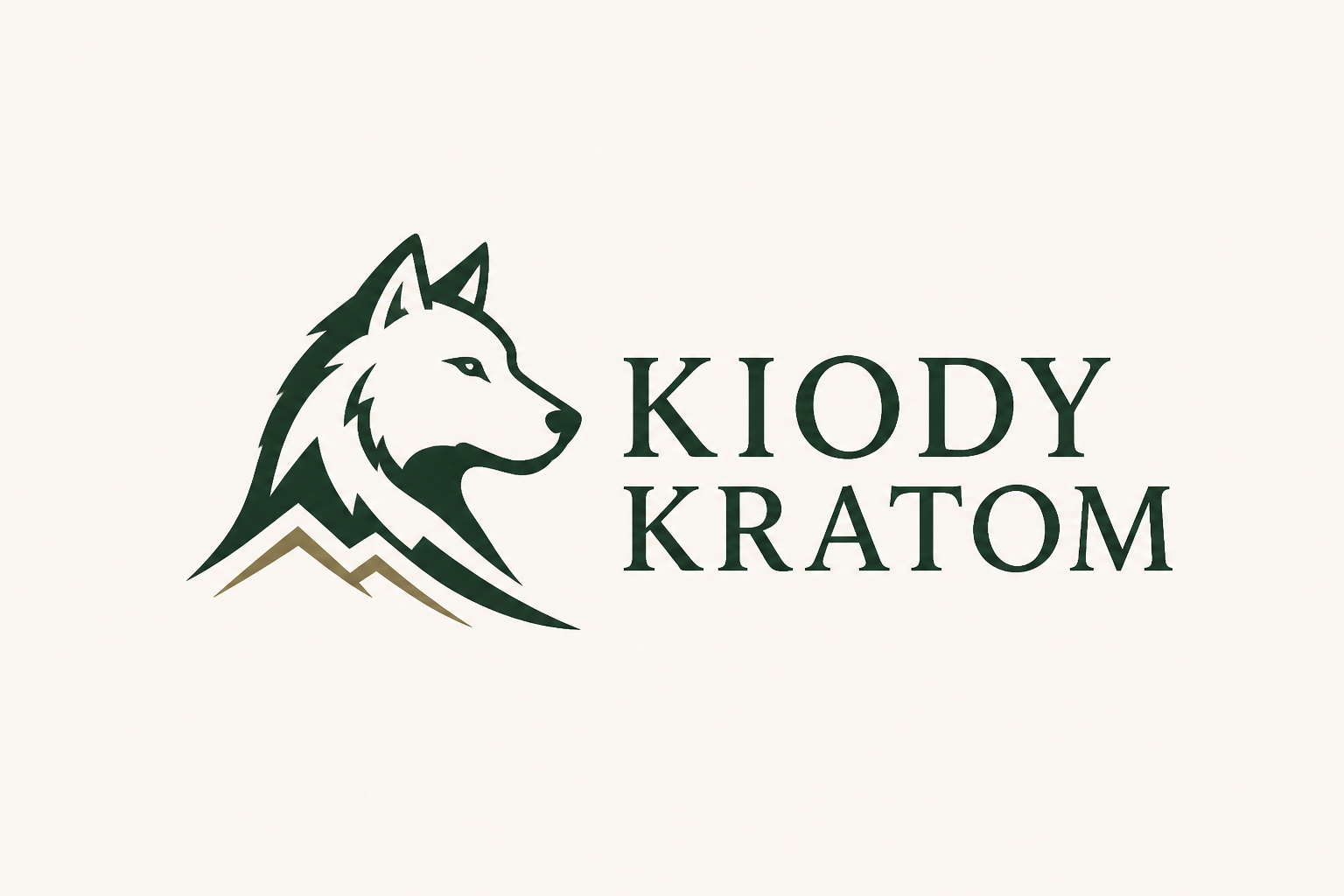Kiody Kratom wolf and mountain logo